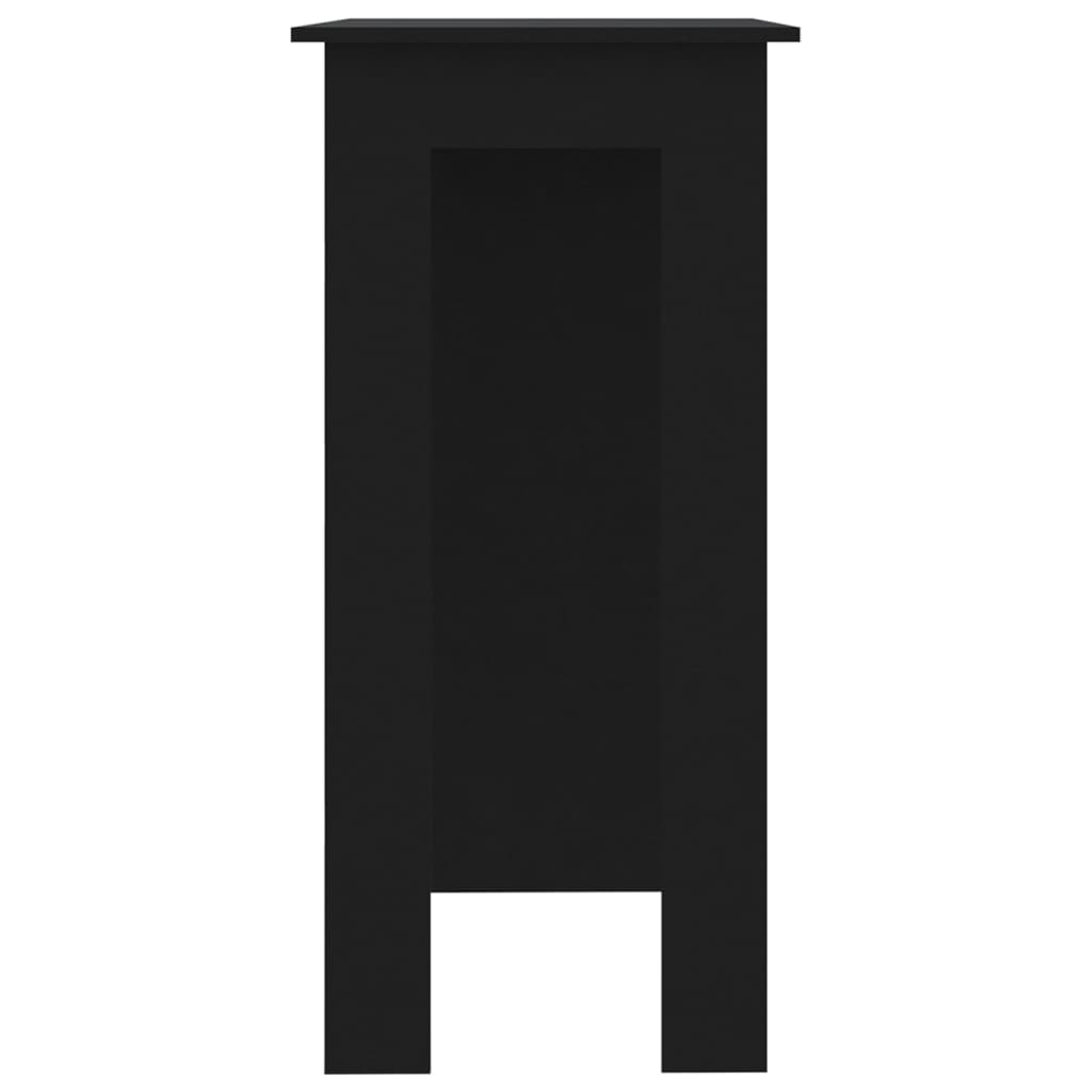 vidaXL Bartafel met schap 102x50x103,5 cm spaanplaat zwart